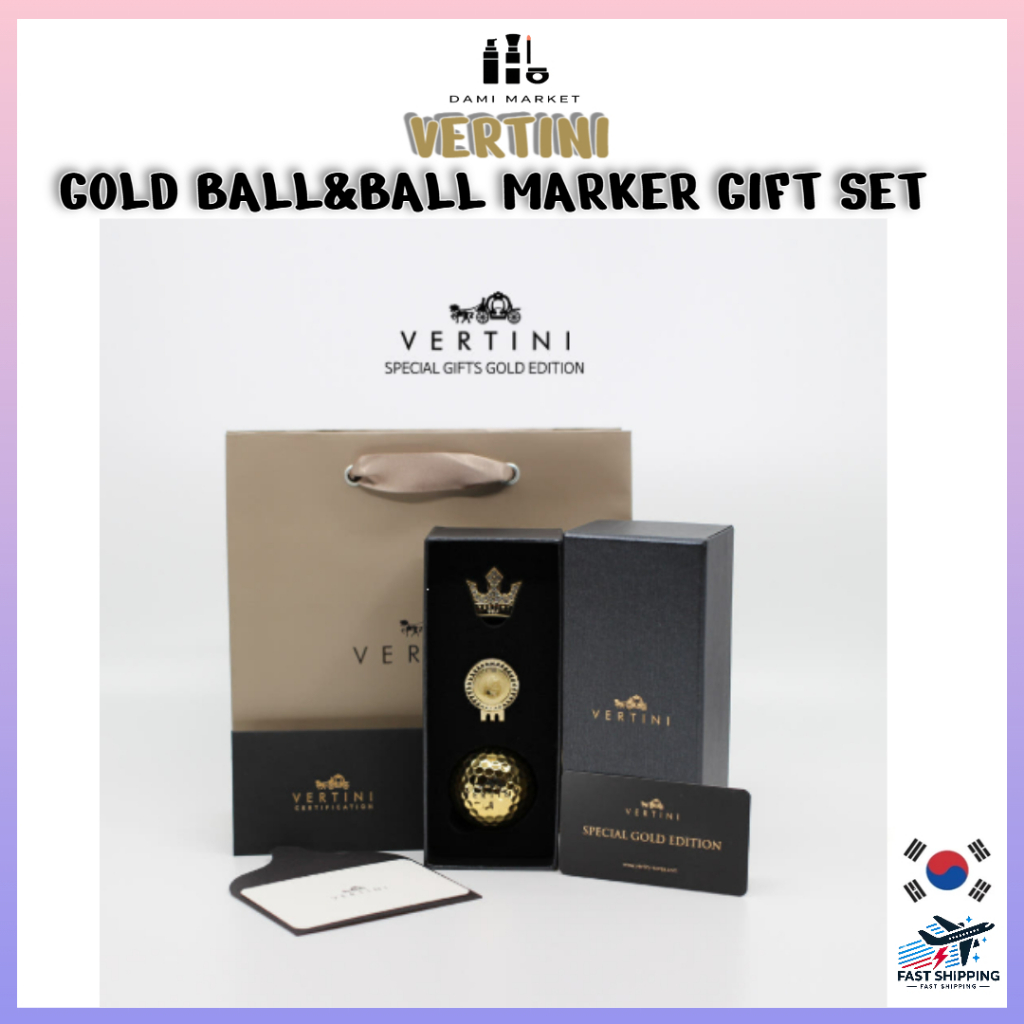 [VERTINI] Conjunto De Presente Com Marcador De Bola E De Golfe – Bolas Douradas Comemorativas Buracos
