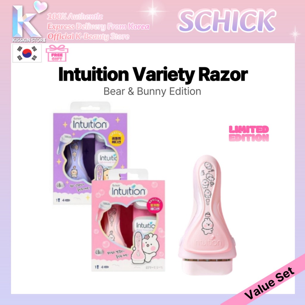 Navalha De Variedades Schick Intuition | Edição Urso E Coelho Barbeador Para Remoção De Pelos K-Beleza