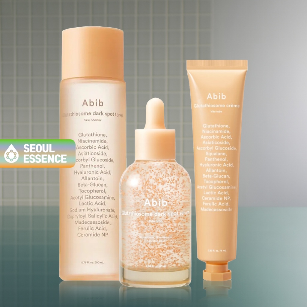 Abib Glutatiosome Dark Spot Toner Skin Booster 200ml/Serum Vita Drop 50ml/Creme Tube 75ml-Glutationa , Niacinamida , Ácido Ascórbico