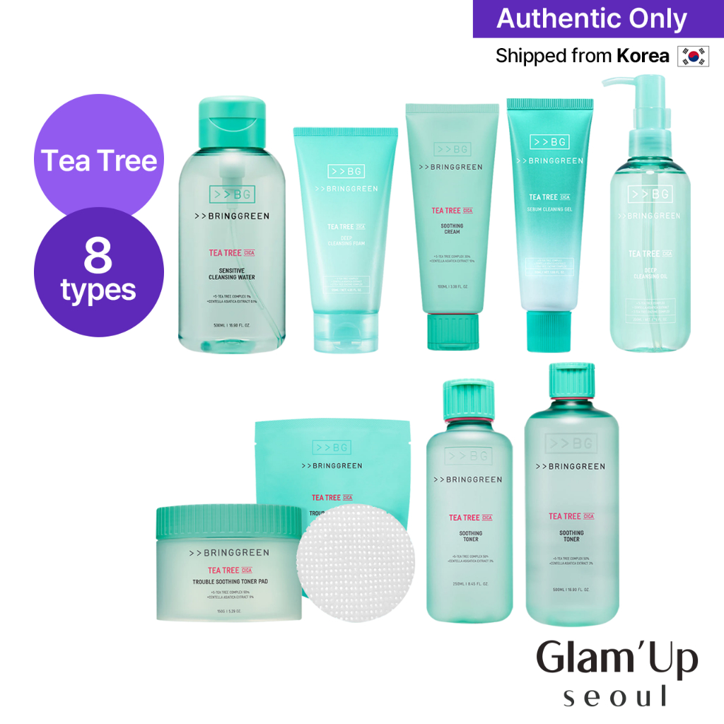 [BRING GREEN] Tea Tree CICA (Espuma de Limpeza / Tônico / Creme / Sérum / Pads / Água de Limpeza / Óleo de Limpeza) Bringgreen