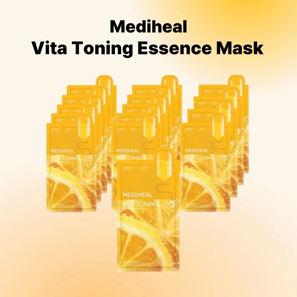 Máscara Mediheal Vita Toning Essence 20ml 15 Folhas , De Folha Iluminadora De Vitamina Facial Hidratante Coreana Para Cu