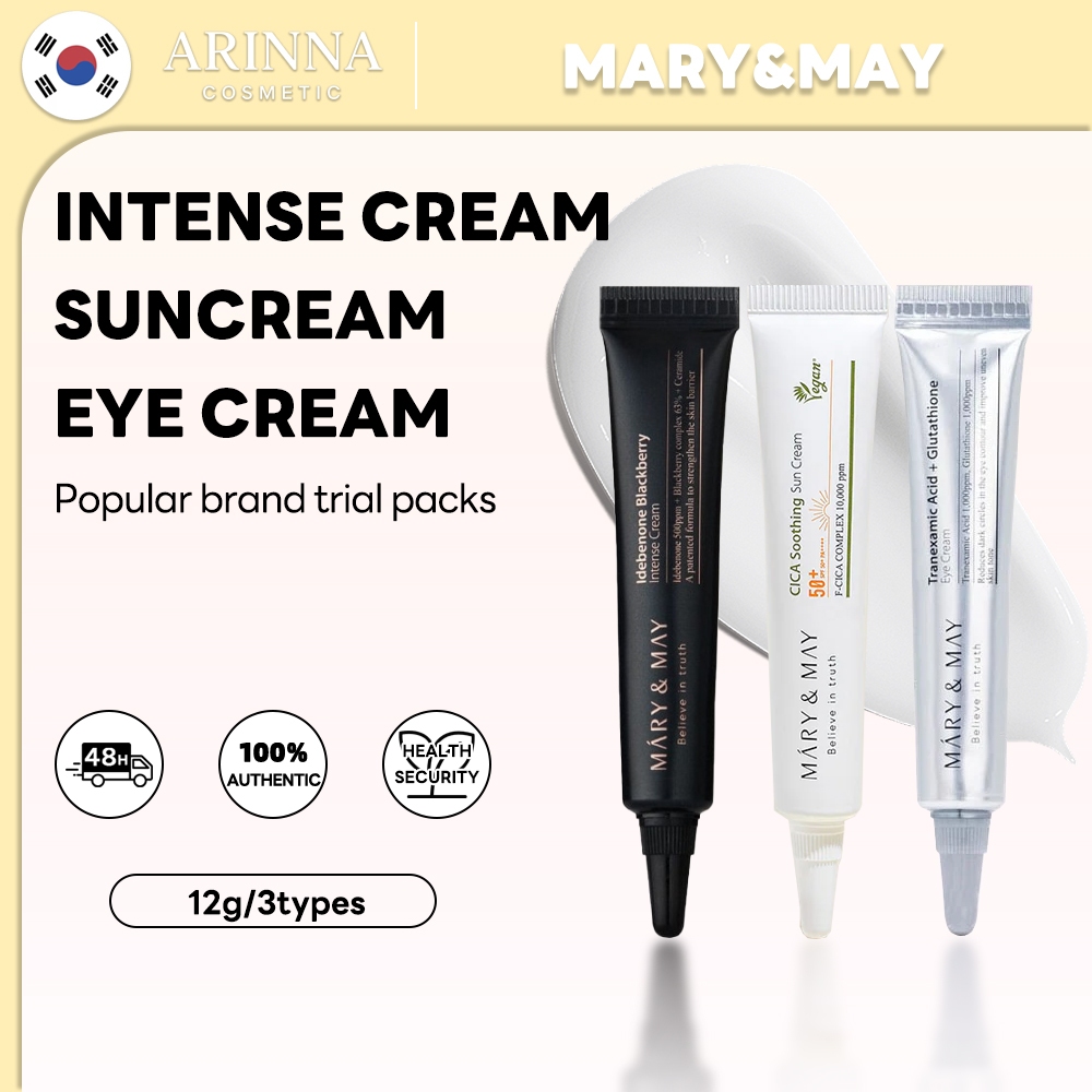 [MARY & MAY] Tamanho De Teste Do Produto Popular : Creme Intensivo/Protetor Solar CICA/Para Os Olhos Com Glutationa 12g