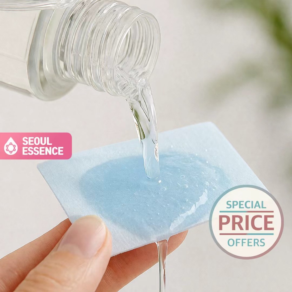 Almofada Economizadora De Toner Hialurônico SEOUL ESSENCE 2p/50 Unidades-Formulado Com Ácido Em Pó (Almofadas De Algodão)