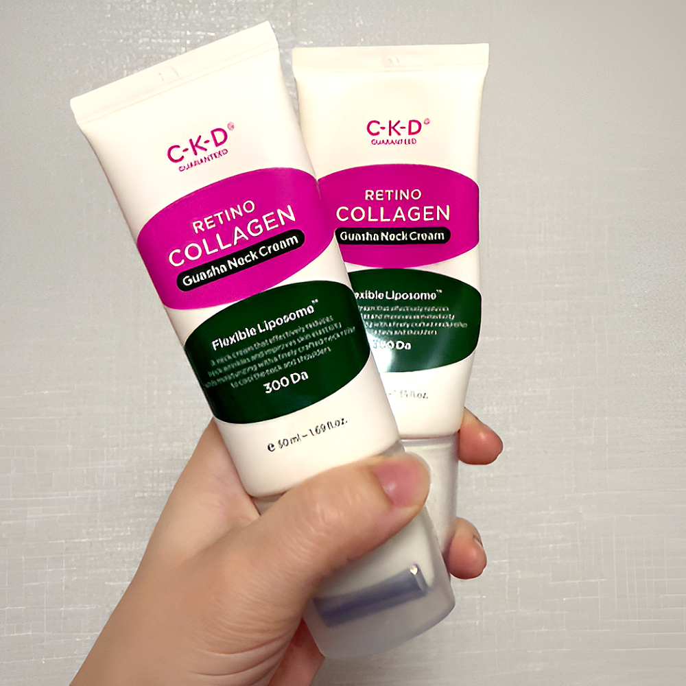 CKD Retino Colágeno Baixo Molecular 300 Gua Sha Creme Para Pescoço 50ml 1 + 1 | Cuidados Reafirmantes E Hidratantes