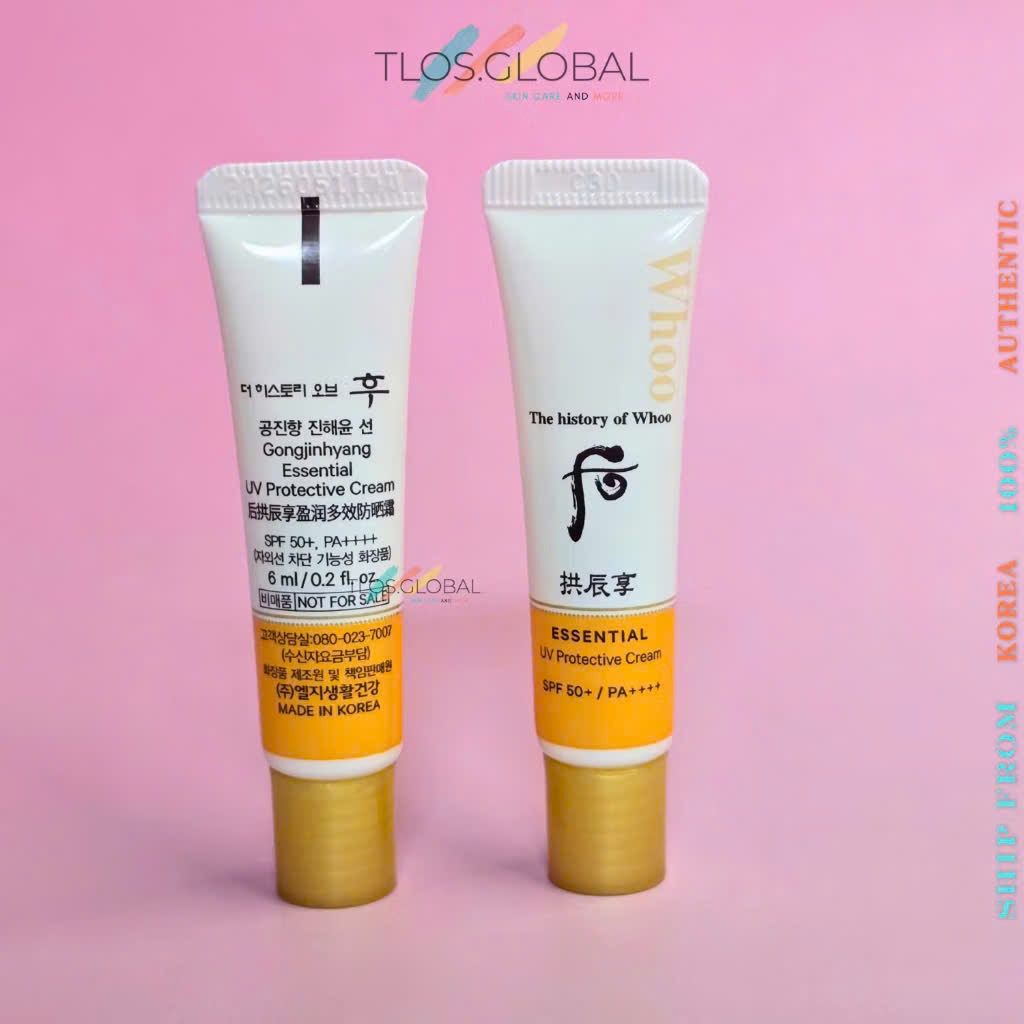 !!SALES OFF DATE.05.2026!! 4pcs or 2pcs Whoo Gongjinhyang Essential Sun Cream 6ml SPF50