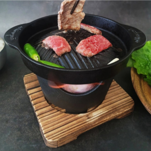 [Tudo Redondo] Mini grill De Fundição | Grelha De Acampamento Combustível Sólida
