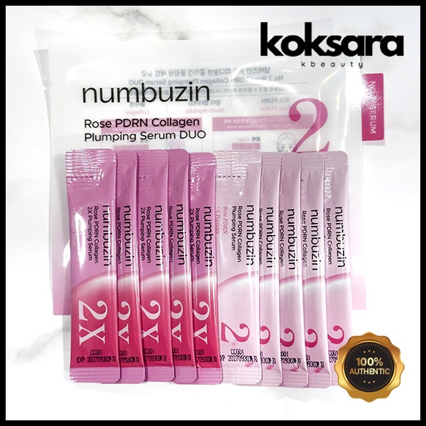 Numbuzin No.2 Rose PDRN Collagen Plumping Serum Duo (Mild 1ml * 5ea + Intensive 1ml * 5ea)