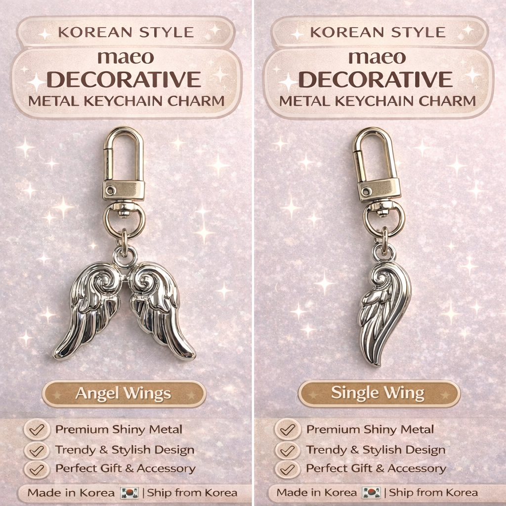 Pingente De Chaveiro De Metal Estilo Coreano | Porta-Chaves Decorativo maeo Asas De Anjo/Design De Asa Única Acessório P