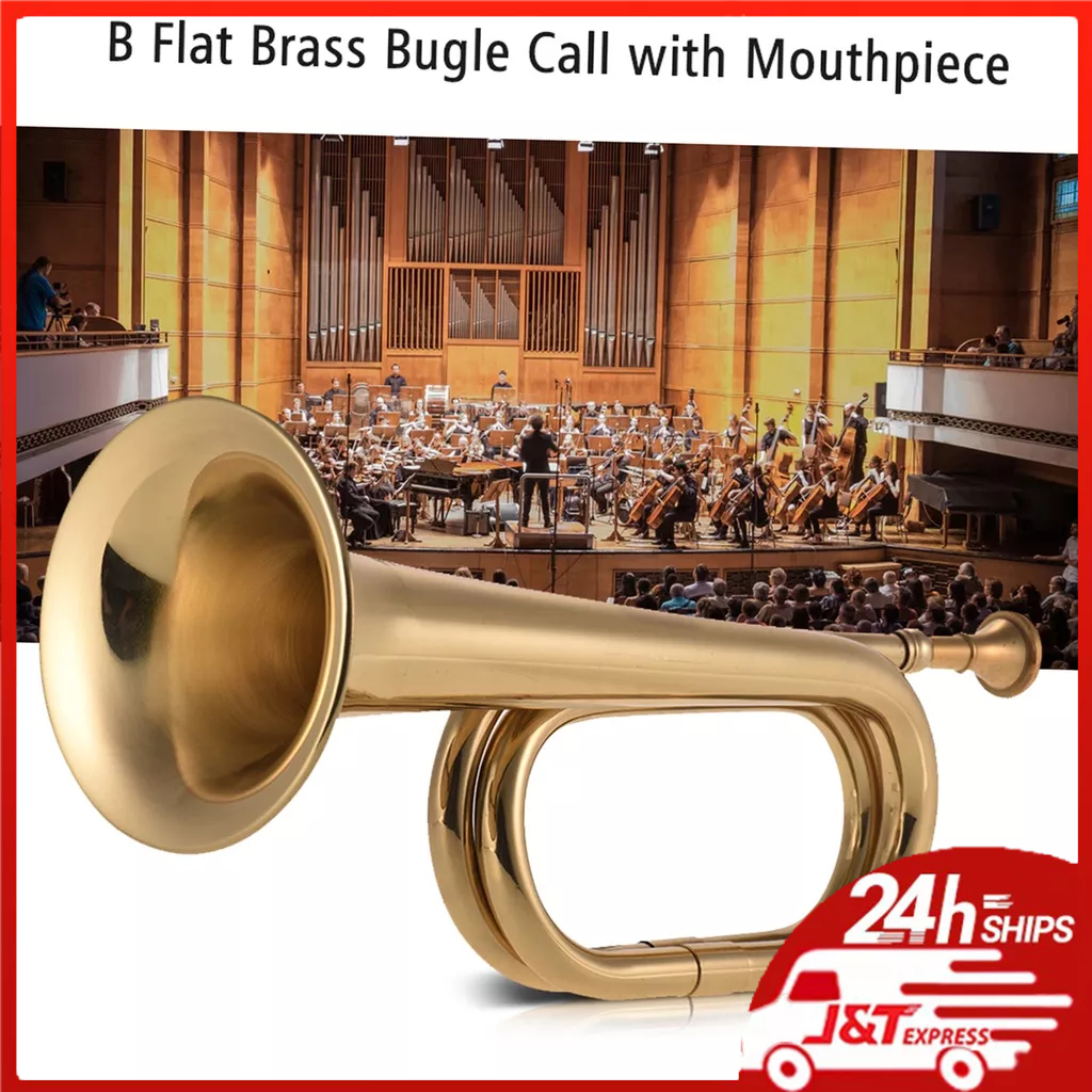 (Em Estoque) B Plano Bugle Call Trumpet Latão Caval @ @ Aria Chifre Com Bocal Para Banda Escola Caval @ @ Aria Militar