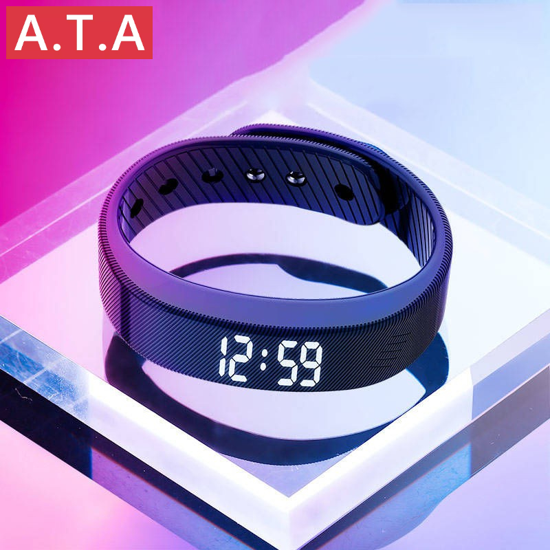 A.T.A Relógio desportivo inteligente com despertador, tornar-se brilhante e pulseira estudante