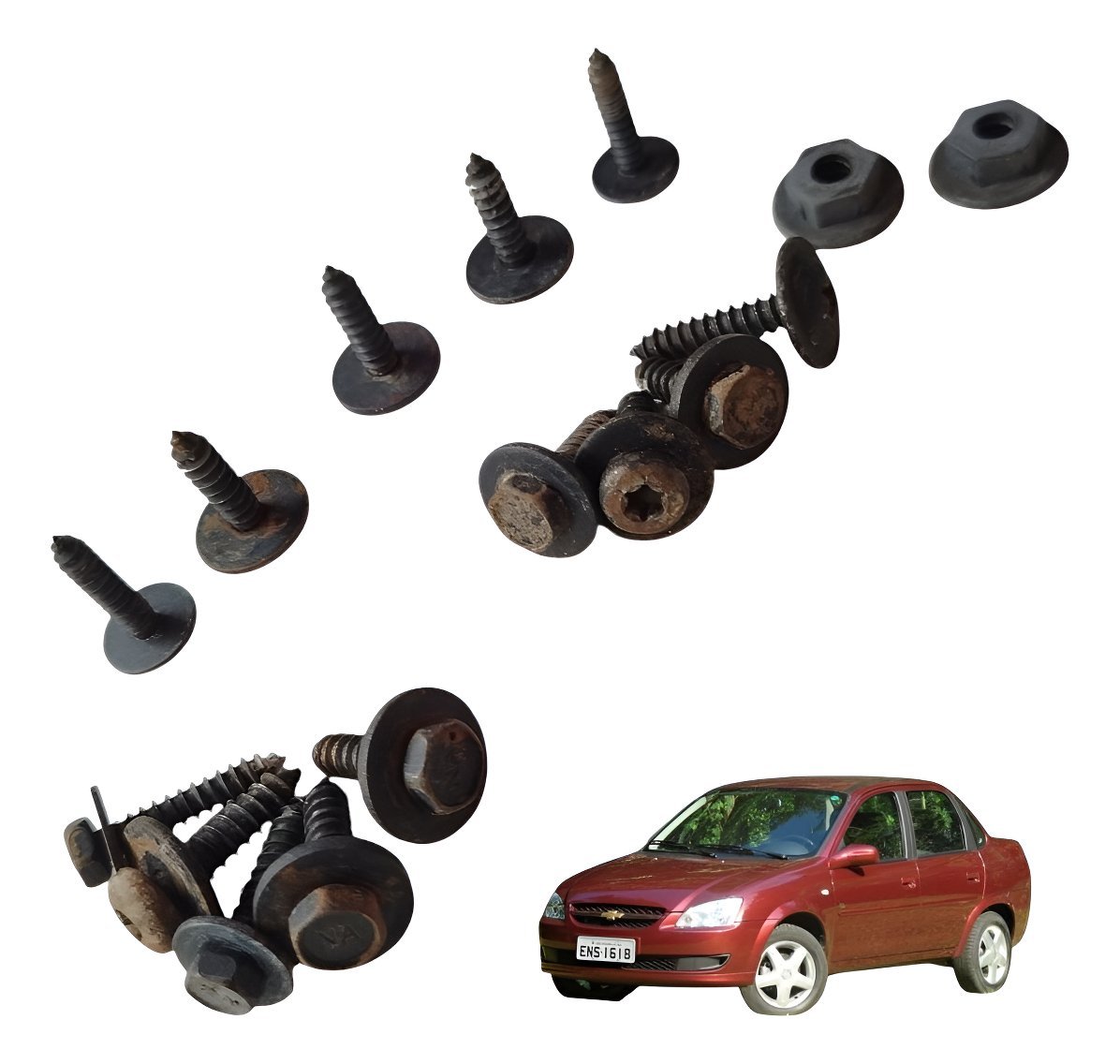 Kit Parafusos Para-barro Dianteiro Chevrolet Clássic Ls 2010