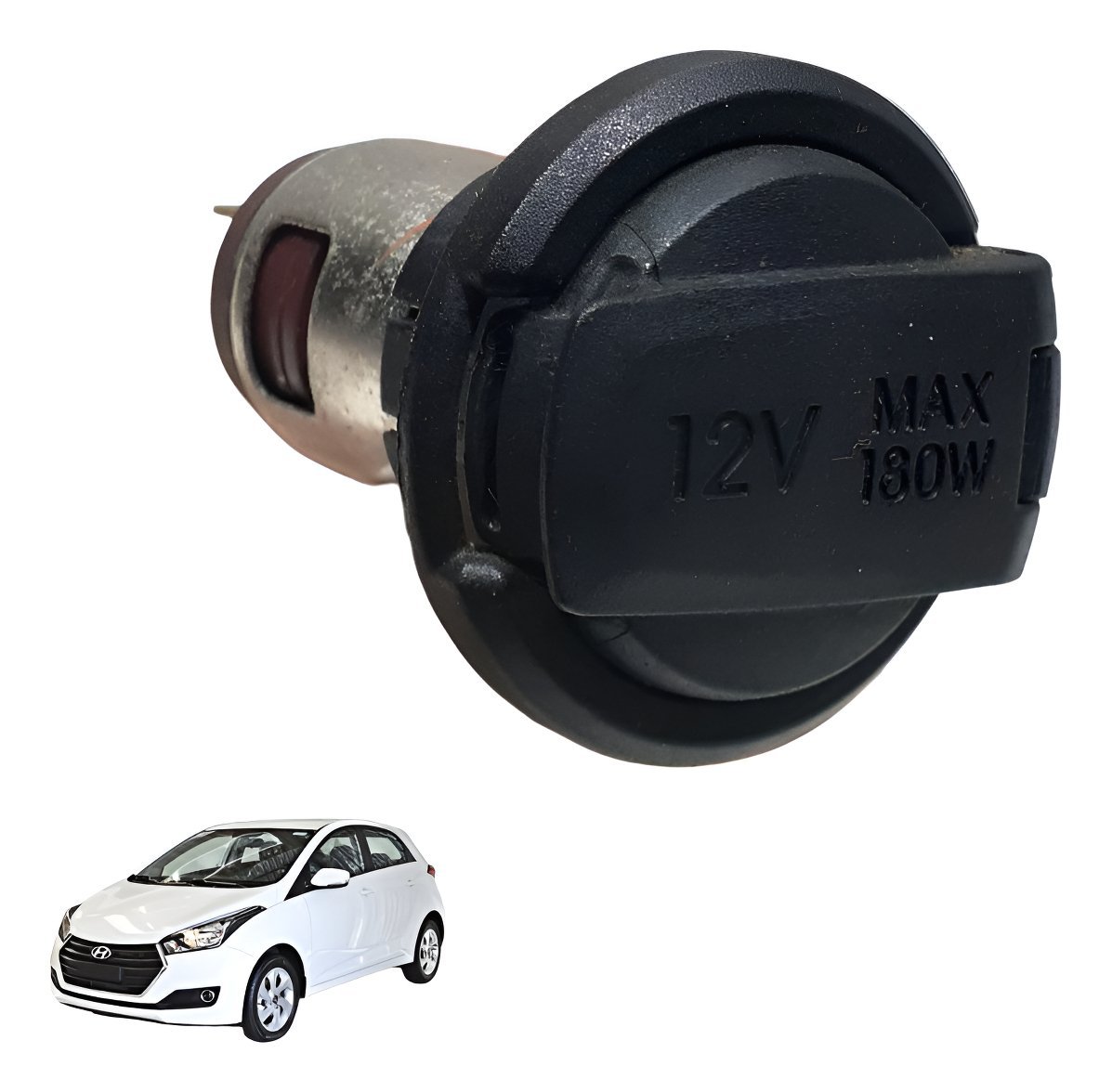 Tomada 12v Acendedor Console Hyundai Hb20 Hb20 2016 Preto