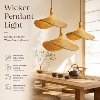 Luz Pendente De Bambu Natural Artesanal, Lâmpada Suspensa De Rattan Tecido, Iluminação De Teto Vintage E27 Para Sala D