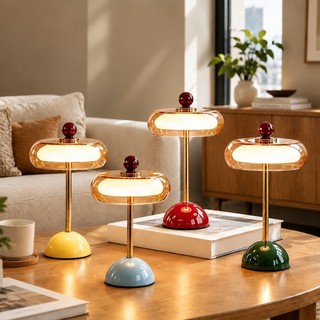 Candeeiro De Mesa Retrô Nórdico Recarregável Por Toque Lâmpada De Cabeceira Para Decoração De Quarto lampu meja