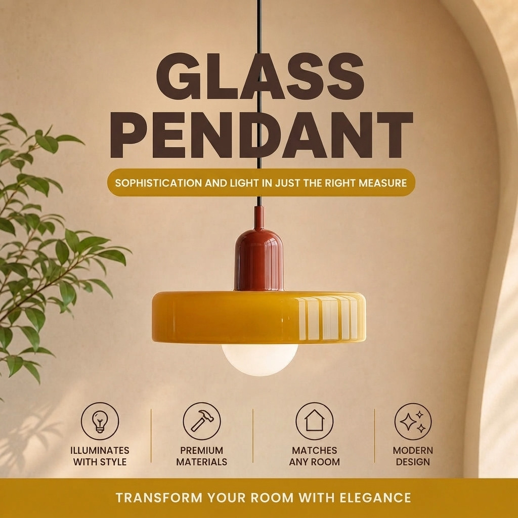 Luminária Pendente De Vidro Moderna, Lustre Suspenso Criativo Do Meio Século Para Jantar, Quarto E Sala De Estar