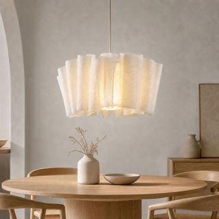 Luminária Pendente De Tecido Wabi-Sabi 40 * 20cm 60 * 26cm Luz Suspensa Para Sala De Jantar