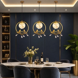 Nordic Metal Magpie Glass Ball Corridor Lustre Moderno Lustre Sala Jantar Nordic Cozinha Pendente Decorativas Pingente