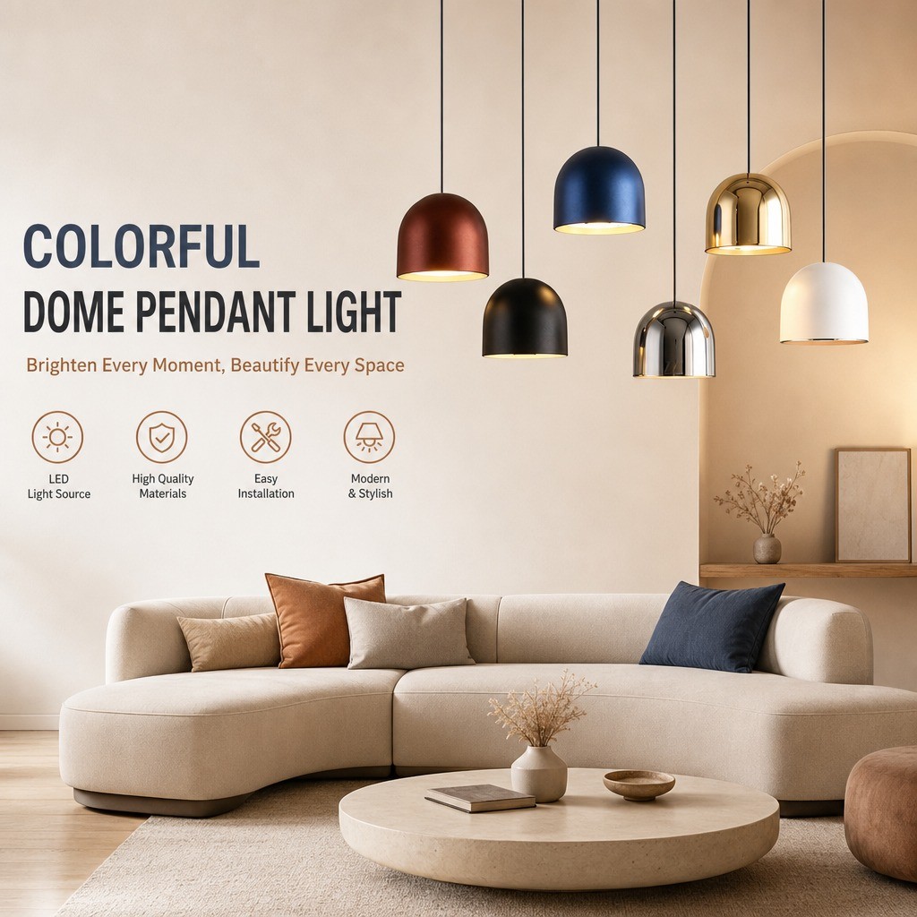 Luminária Pendente Pequena Colorida Minimalista Italiana ; Lustres De Teto LED De Alumínio Dome Lâmpada Suspensa Decorat