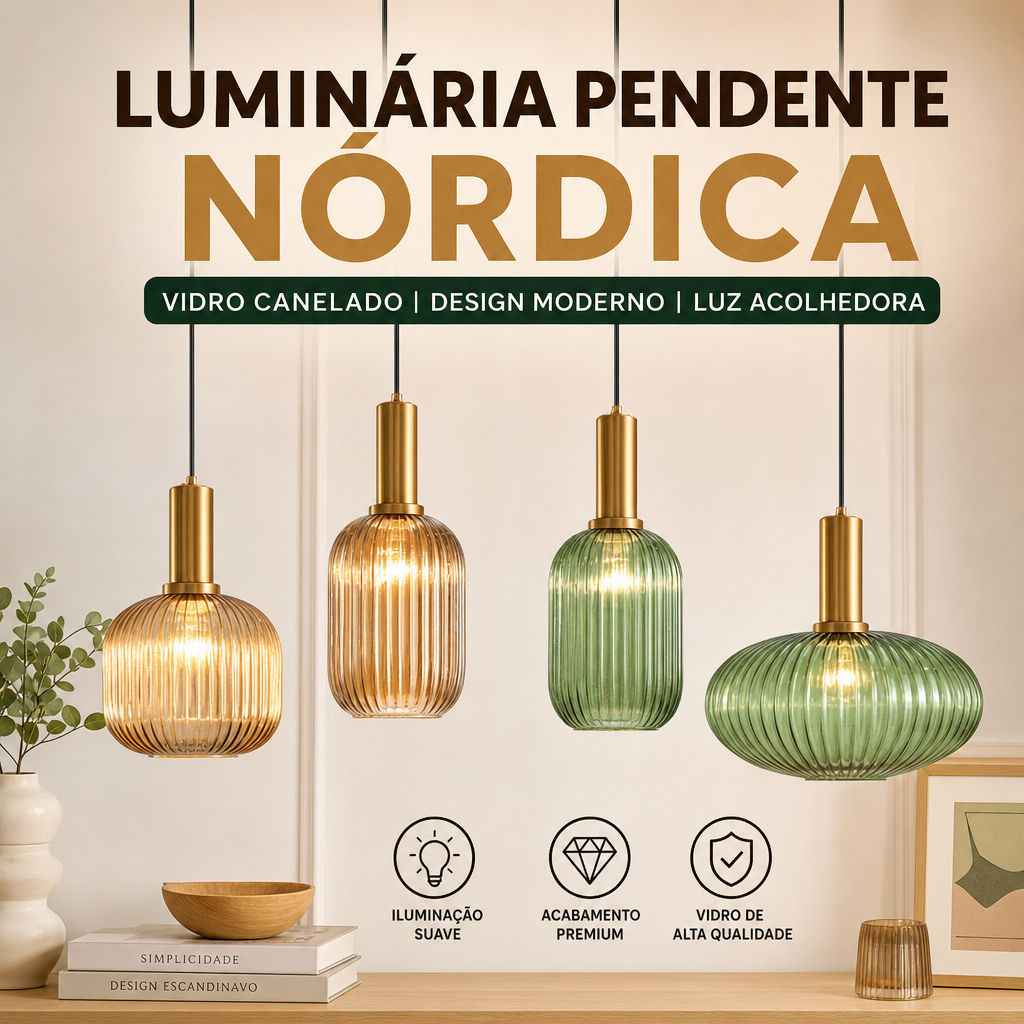 Luminária Pendente Nórdica Moderna De Latão Com Nervuras Para Jantar, Sala De Estar, Quarto, Cozinha