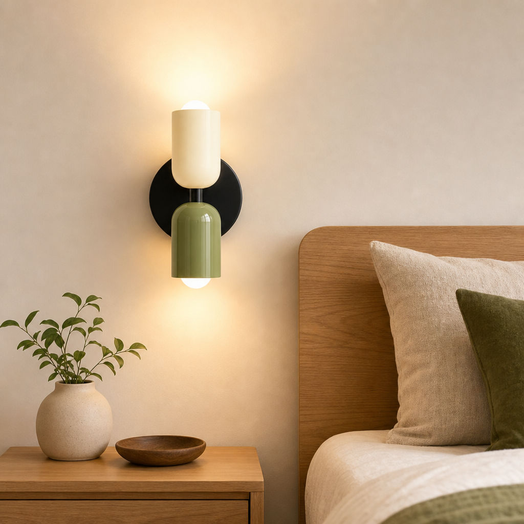 Luz De Parede Moderna De Cabeça Dupla , Arandela LED De Ferro Colorido Para Decoração De Sala De Estar De Quarto