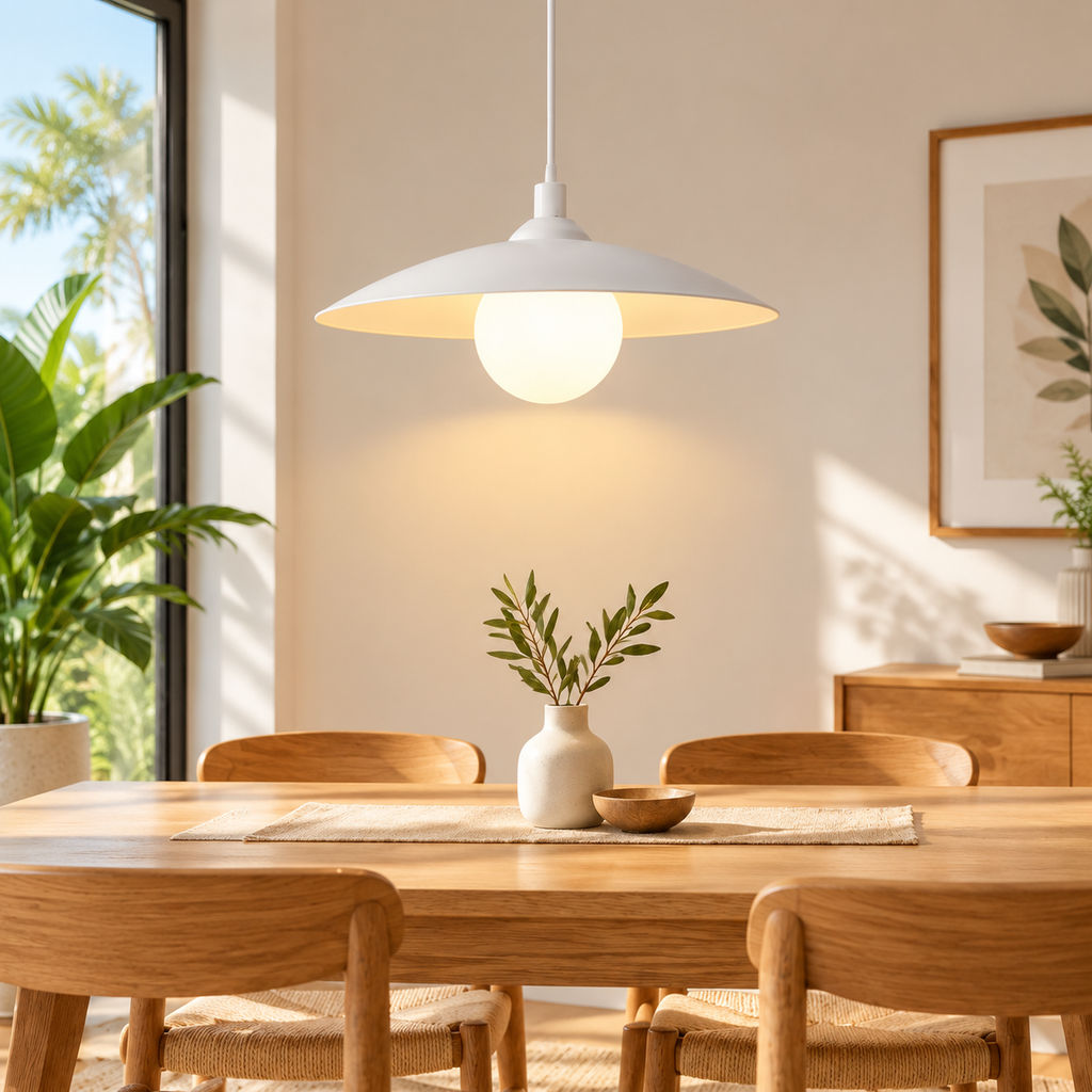 Luz Pendente Branca Tricolor LED Suspensa Estilo Mínimo Moderno Para Sala De Jantar Quarto Estar