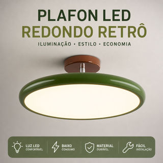 Luz De Teto Led Nórdica, Vintage Redonda Verde Embutida, Sala De Estar, Quarto, Varanda Estudo, Luminária Interna