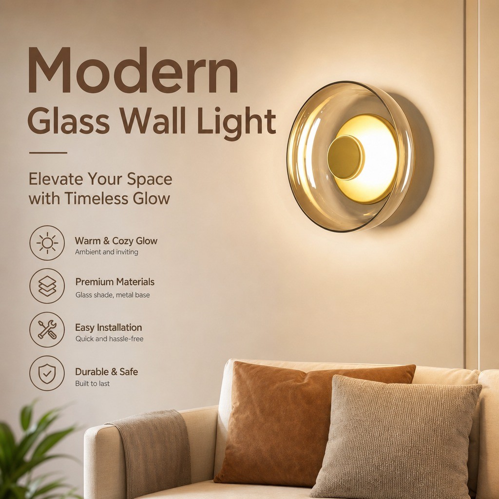 CZHLIFE Arandela Bauhaus; Aplique De Vidro Semicircular Nórdico Minimalista Luminária De Parede Estética De Salas De Es