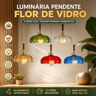 Luminária Pendente De Latão Com Vitral Nórdico, Lustre Vintage Para Sala De Jantar, Luz De Teto Quarto Japonês Suspens