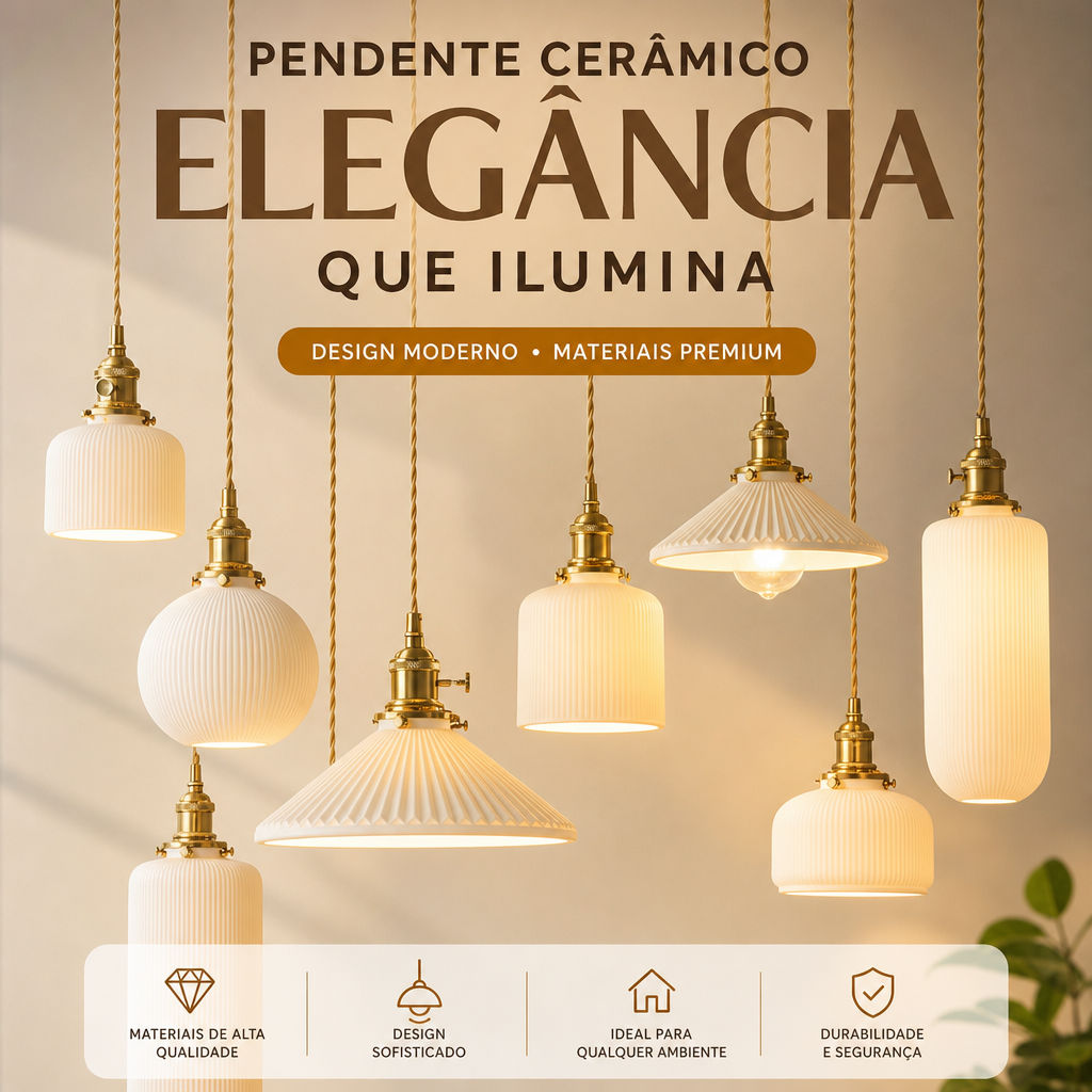 Lâmpada Pendente De Latão Cerâmico , Moderna , Elegante , Ajustável , 1.2m De Altura , LED , Luz De Teto Para Sala De Ja