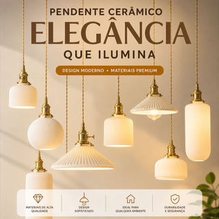 Lâmpada Pendente De Latão Cerâmico , Moderna , Elegante , Ajustável , 1.2m De Altura , LED , Luz De Teto Para Sala De Ja