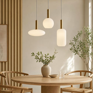 Luminária Pendente Vidro Moderna Estilo Japonês, Lustres Suspensa Com Destaque Dourado Sala De Jantar, Estar, Cozinha