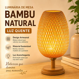 Abajur Bambu Candeeiro De Mesa De Vime Cabeceira Boho Decoração Luminaria De Mesa Vintage Para Quarto, Sala