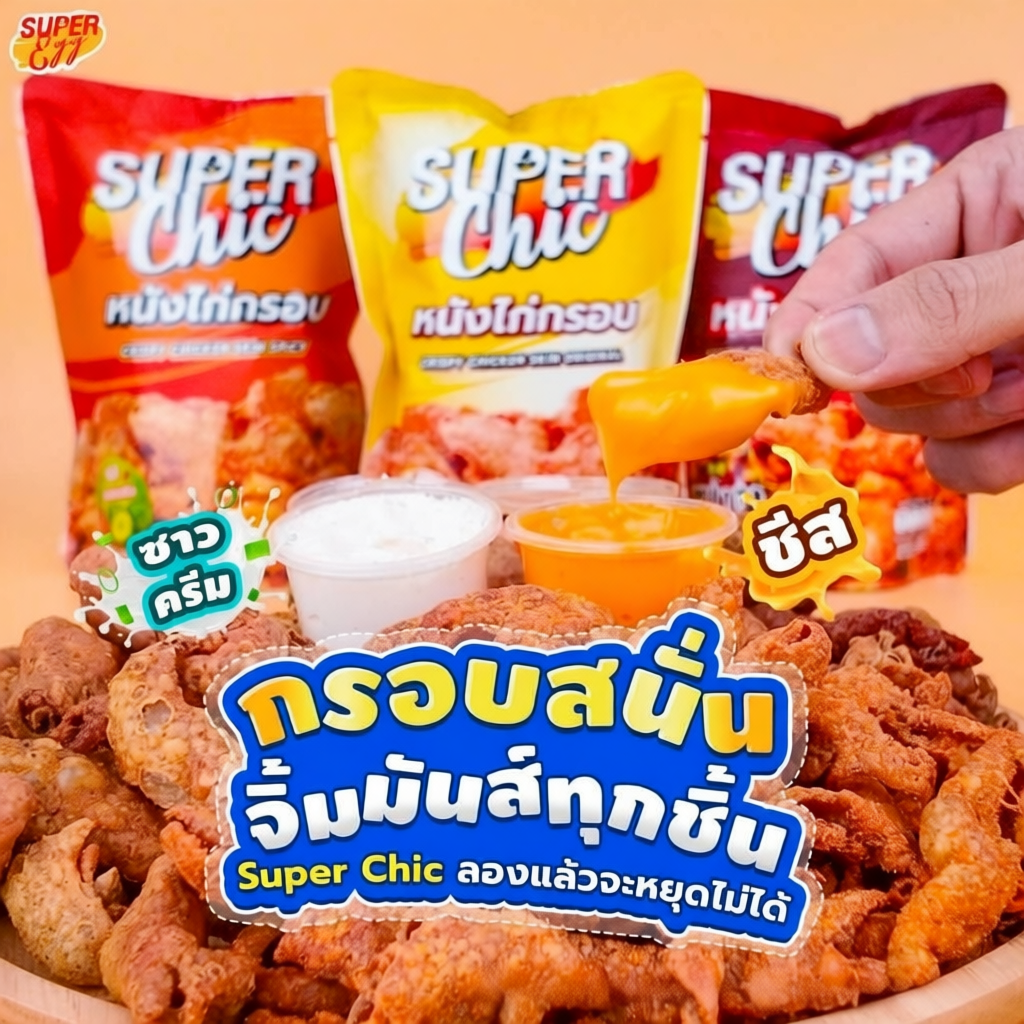 Super Chic หนังไก่กรอบรสหม่าล่า 30 กรัม รสแซ่บจัดจ้าน