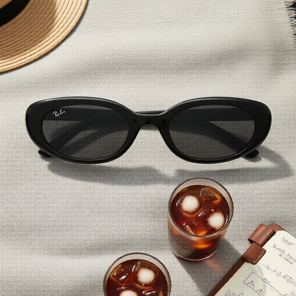 Óculos de Sol Quadrados Polarizados Unissex Ray-Ban RB4441D 53mm Caixa de Presente Edição Limitada