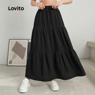 Lovito Saia Casual Liso Com Estrutura Para Verão/primavera Feminina L118ED149 em Oferta na Shopee