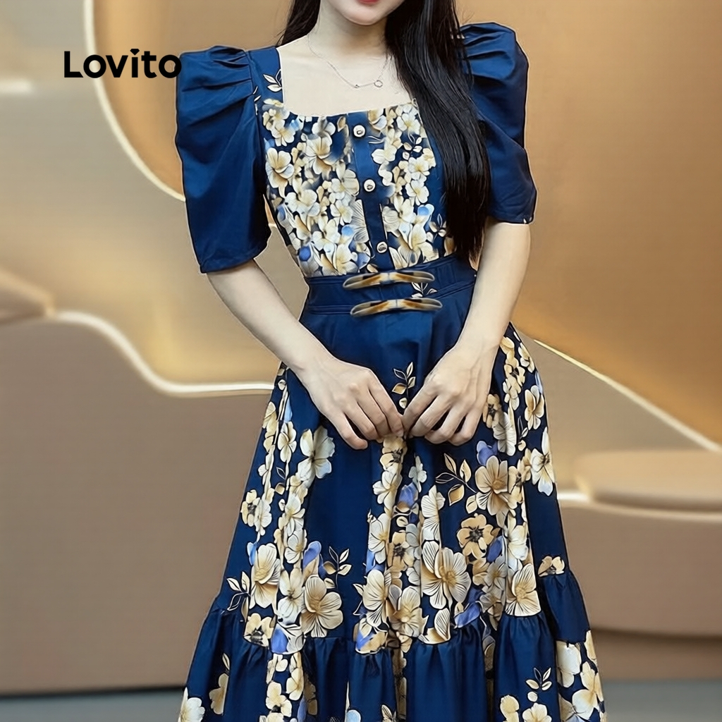 Lovito Elegante Vestido Feminino Com Zíper Para Festas Formatura Baile De Gala Casamento Primavera/Verão Ref LK2LD325