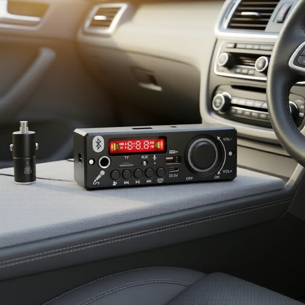 Placa Amplificadora Bluetooth 5.0 3,7V-5V com Controle Remoto e Display para Caixas de Som Personalizadas