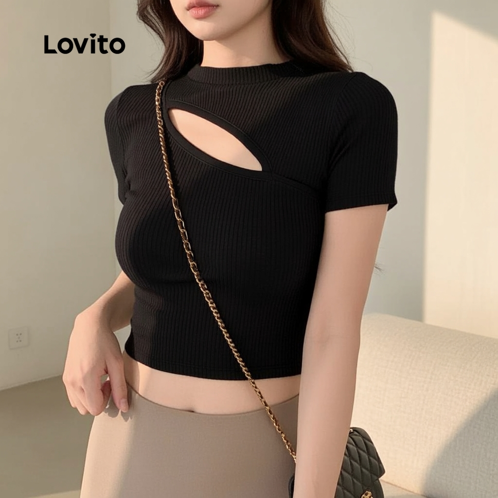 Lovito Refine Blusa Feminina Corte Simples E Sofisticado L96MD079
