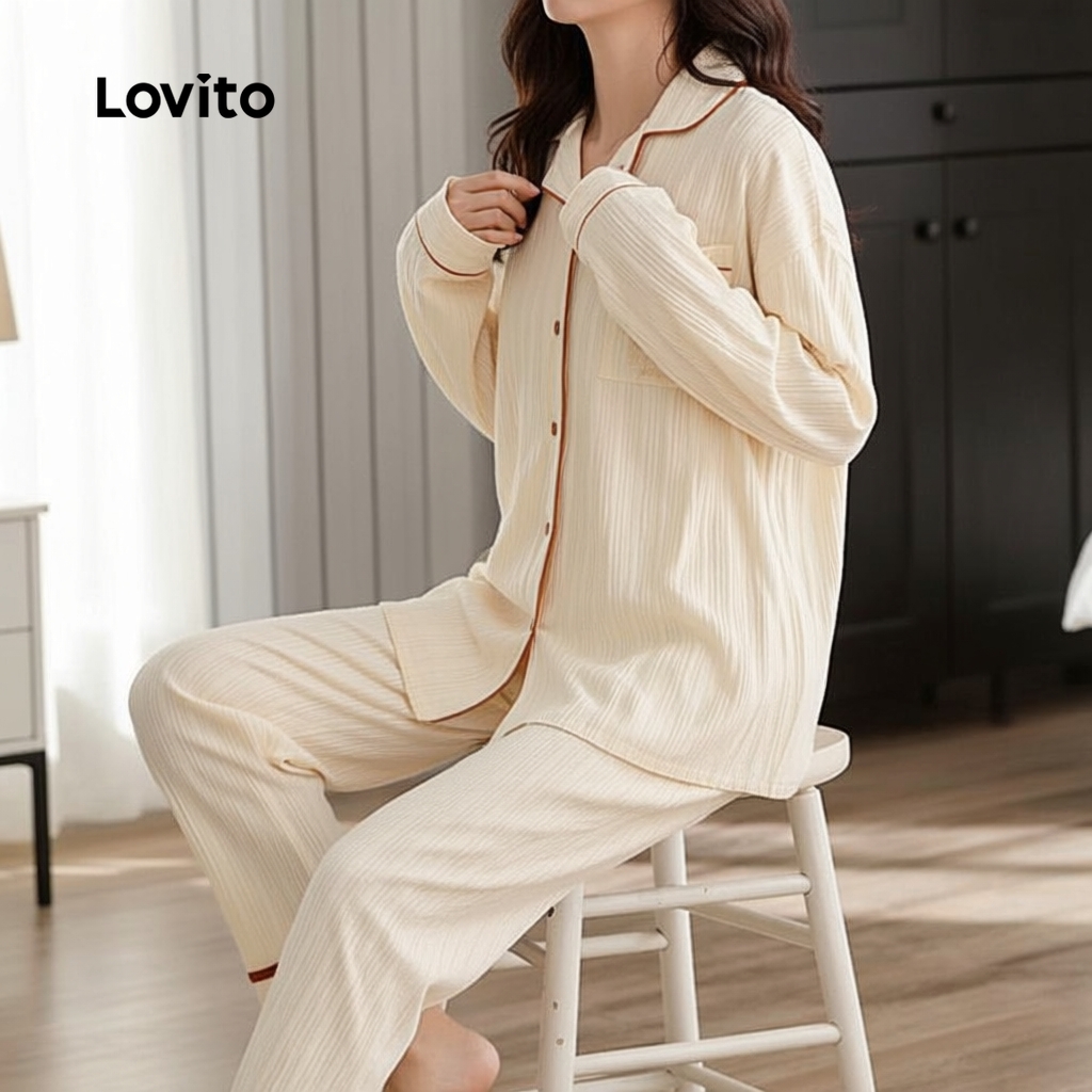 Conjunto de Pijama com Cardigan e Calças NS121P2X131 em Oferta na Shopee