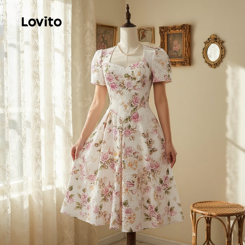 Lovito Refine Vestido Casual feminino Primavera Verão L154ED1057 em Oferta na Shopee