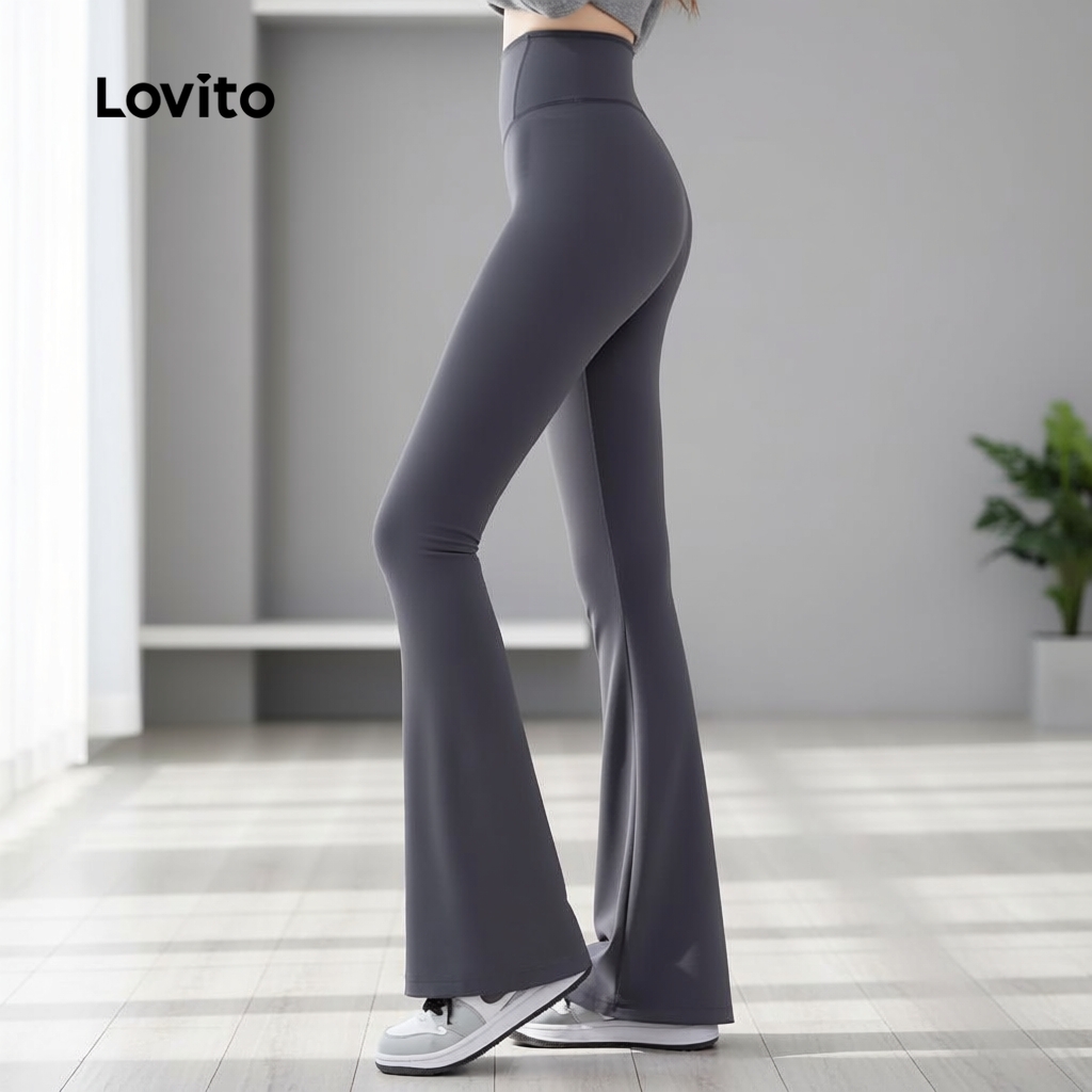 Lovito Legging Esportiva Levanta Bumbum Controle Tummy Elástica Macia 4 Way LNA124039