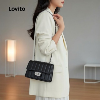 Lovito Refine Bolsa de mão pequena com corrente metalizada para mulheres LFA56081 em Oferta na Shopee