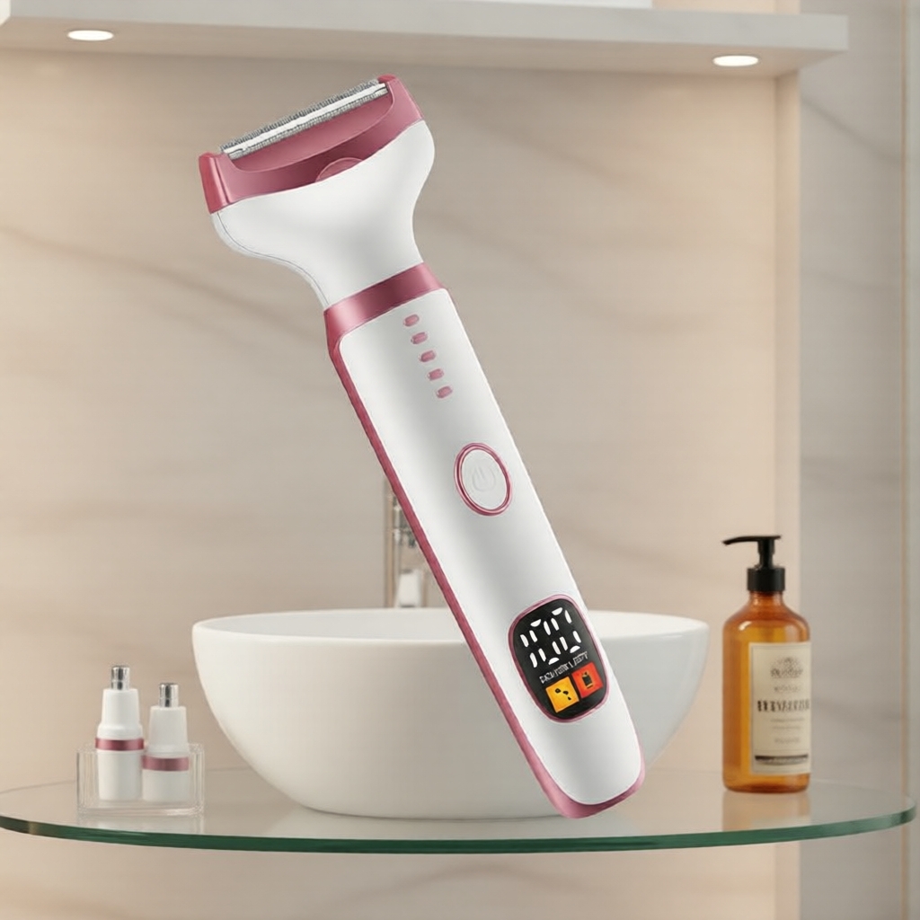 Depilador Elétrico Multifuncional & Barbeador Feminino, Kit Aparador 5 em 1 para Rosto e Corpo