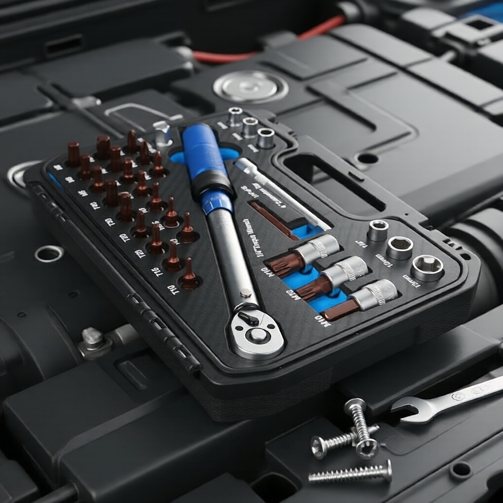  Kit de Chaves de Torque 1/4 Quadrada 72-Dentes, Durável e Precisa para Serviço Automotivo, 32 peças