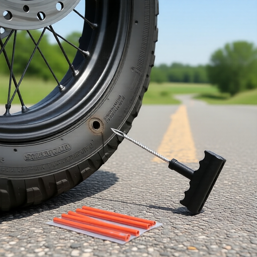  Conjunto de Reparo Pesado para Pneu Furado de Carro, Caminhão e Moto - Tiras e Plugues de Borracha