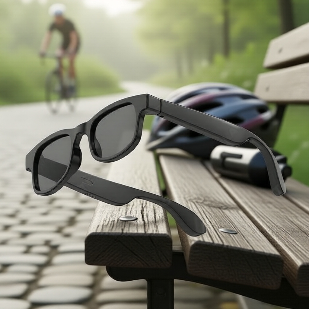  Óculos Inteligentes Bluetooth 5.3 Anti Luz Azul, Assistente de Voz, Chamadas e Música Sem Fio, À Prova D'Água