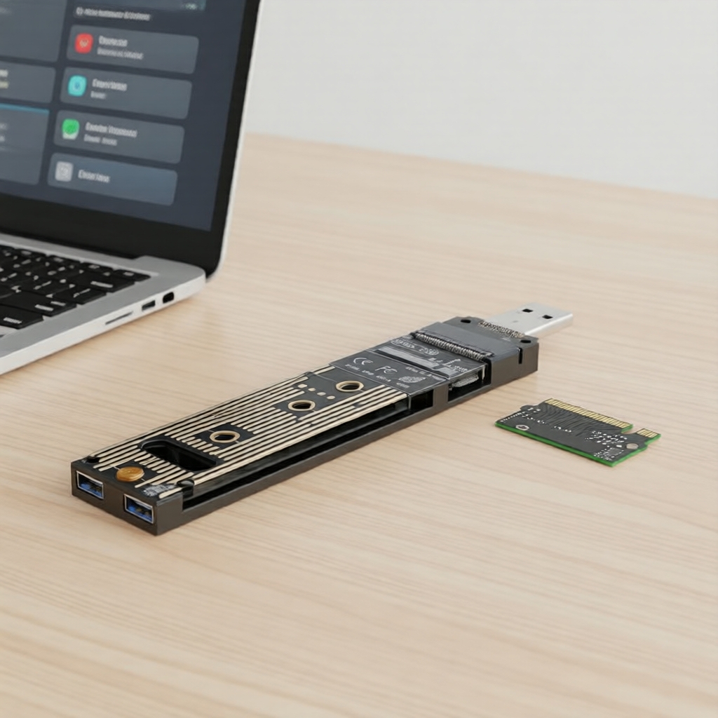 Adaptador JMS583 NVMe M.2 SSD para USB-C, 10 Gbps, USB 3.1 Gen 2