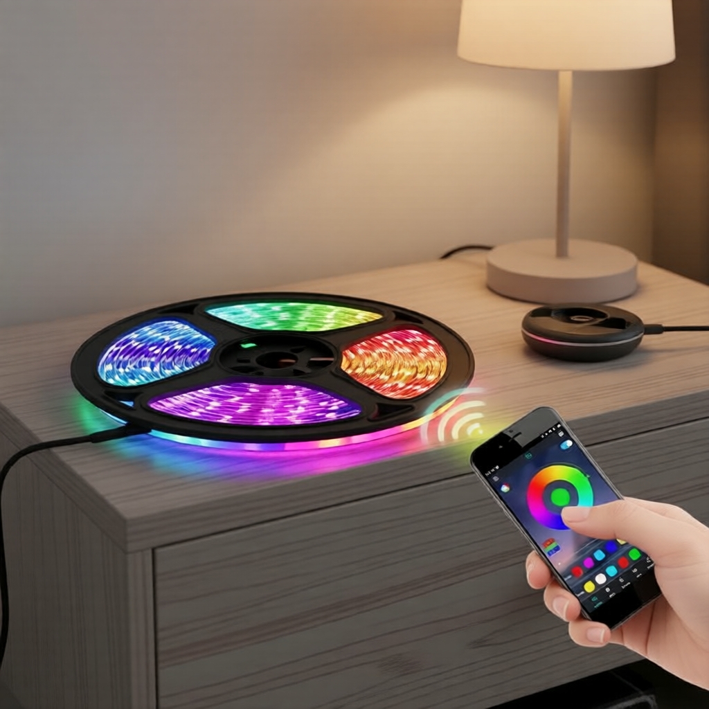  Fita de LED RGB de 10 Metros com Sensor de Movimento, Ideal para Retroiluminação de TV, Controle Remoto de 44 Teclas