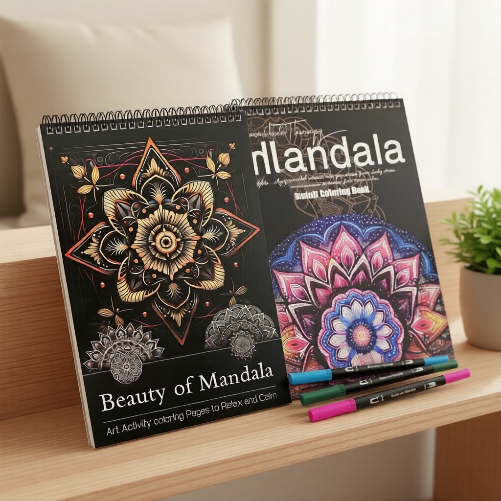  A4 Caderno de Esboços de Papel Ultra-Sensorial Espesso, Álbum de Colorir Antiansiedade para Adultos, Caderno de Artista