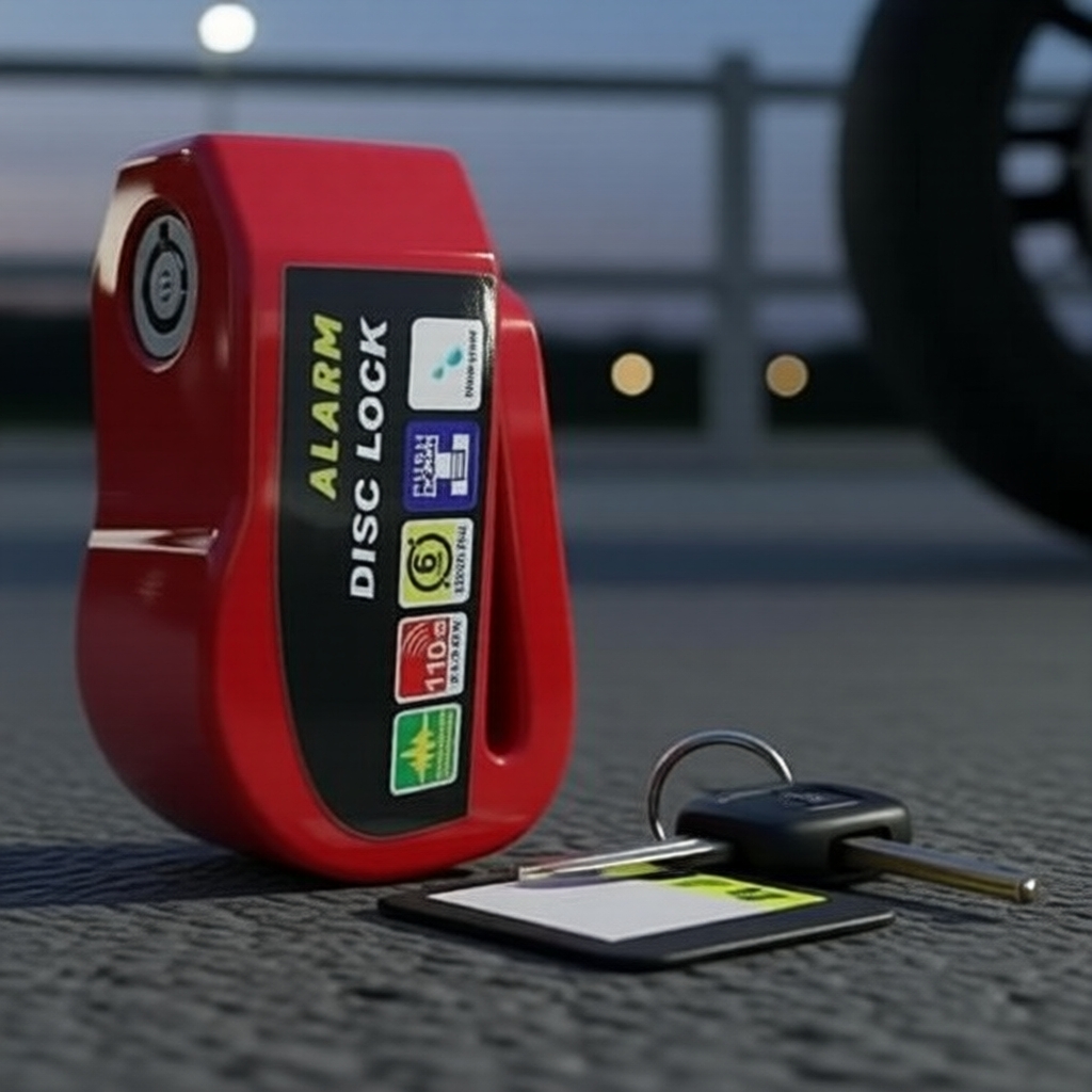  Trava de Disco com Alarme Anti-Roubo para Motos e Bicicletas, Acessórios de Segurança